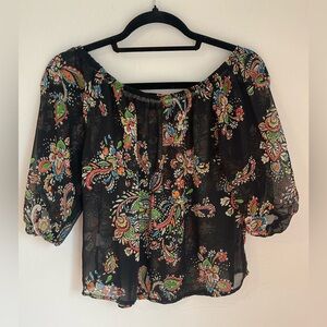 Tobi / Off Shoulder / Sheer / Floral Top